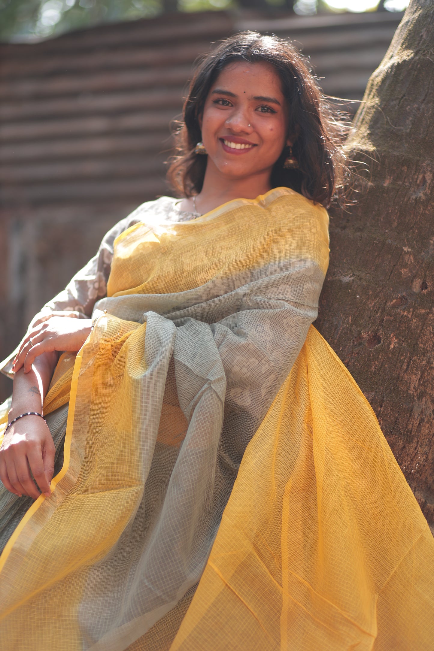 Coin Ombre-Dyed Kota Doria Saree