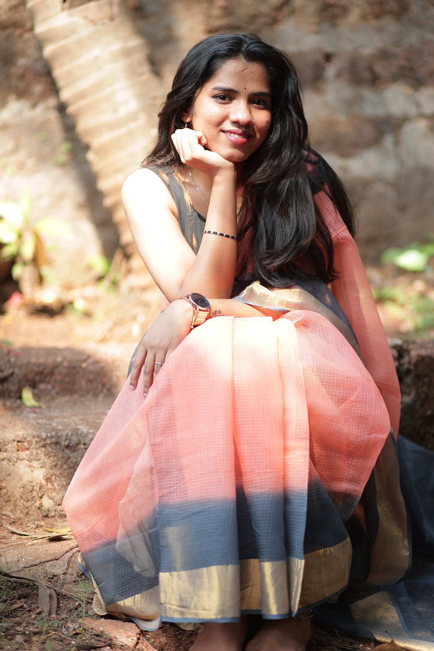 Tiger Ombre-Dyed Kota Doria Saree