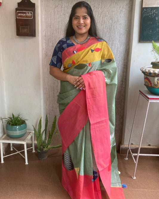 Light Green Concept Saree