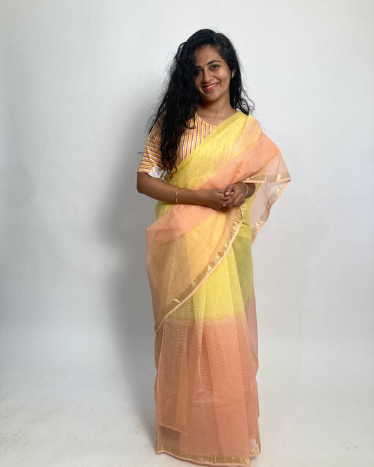 Dusty Ombre-Dyed Kota Doria Saree