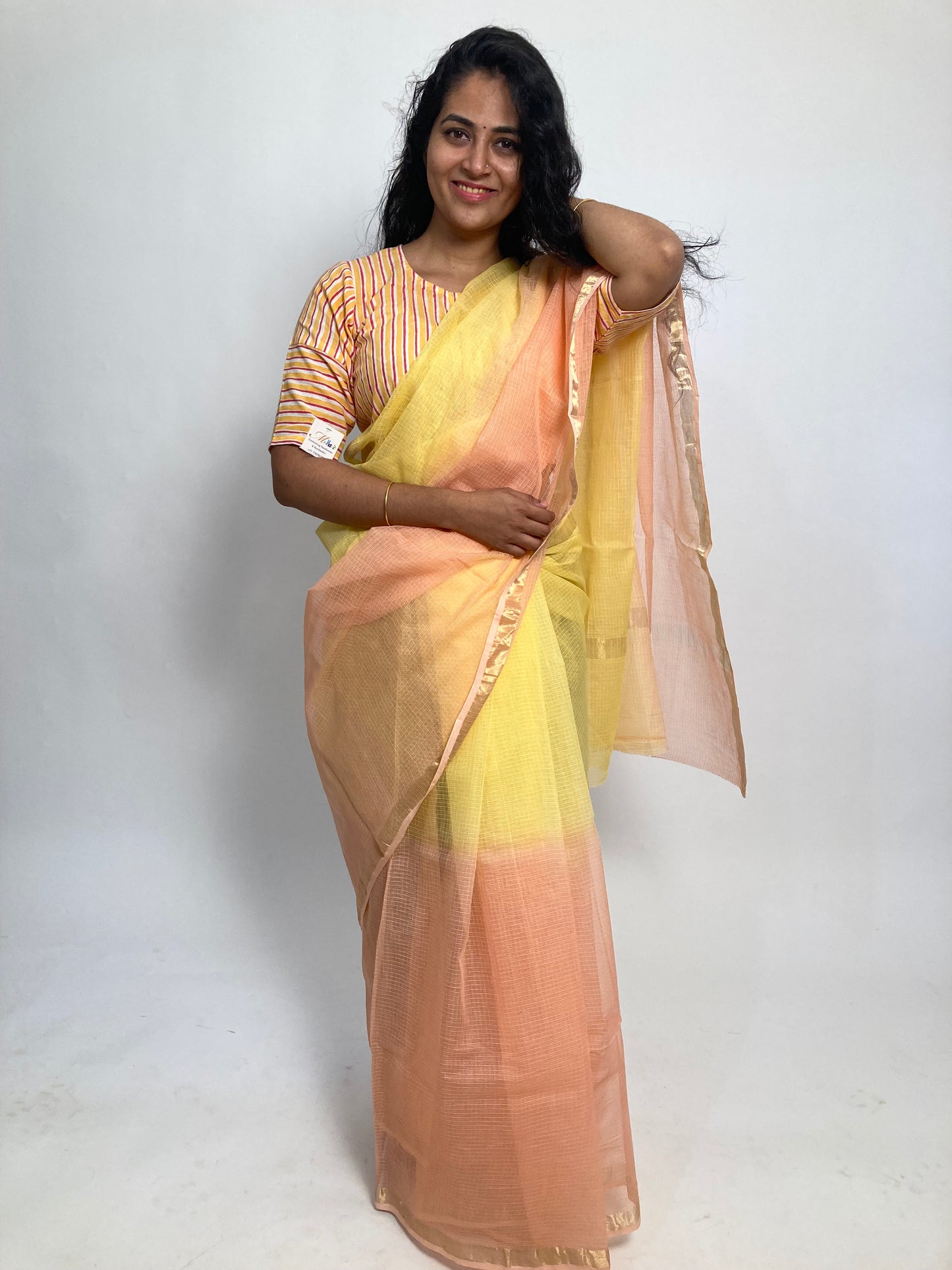 Dusty Ombre-Dyed Kota Doria Saree