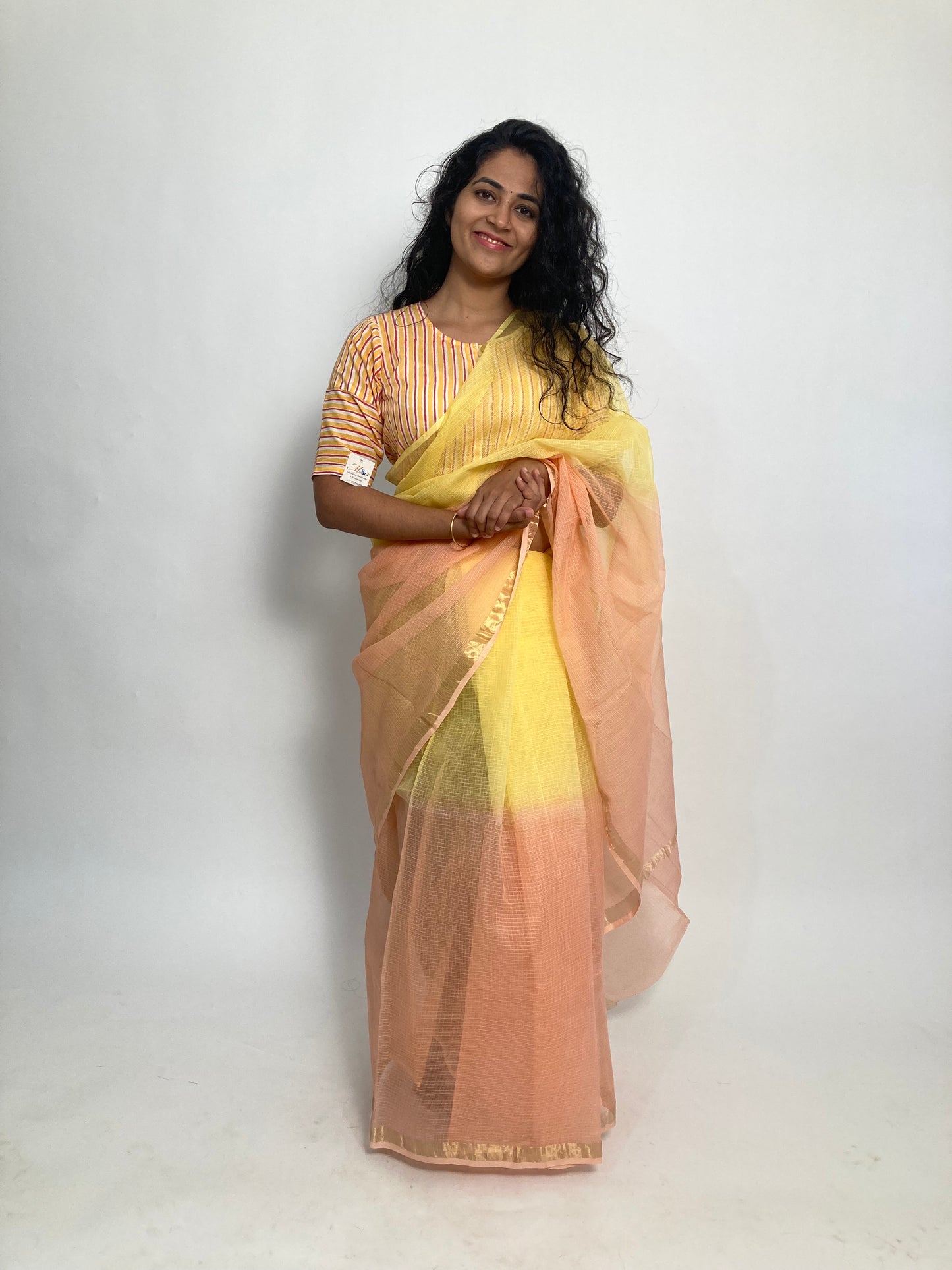 Dusty Ombre-Dyed Kota Doria Saree