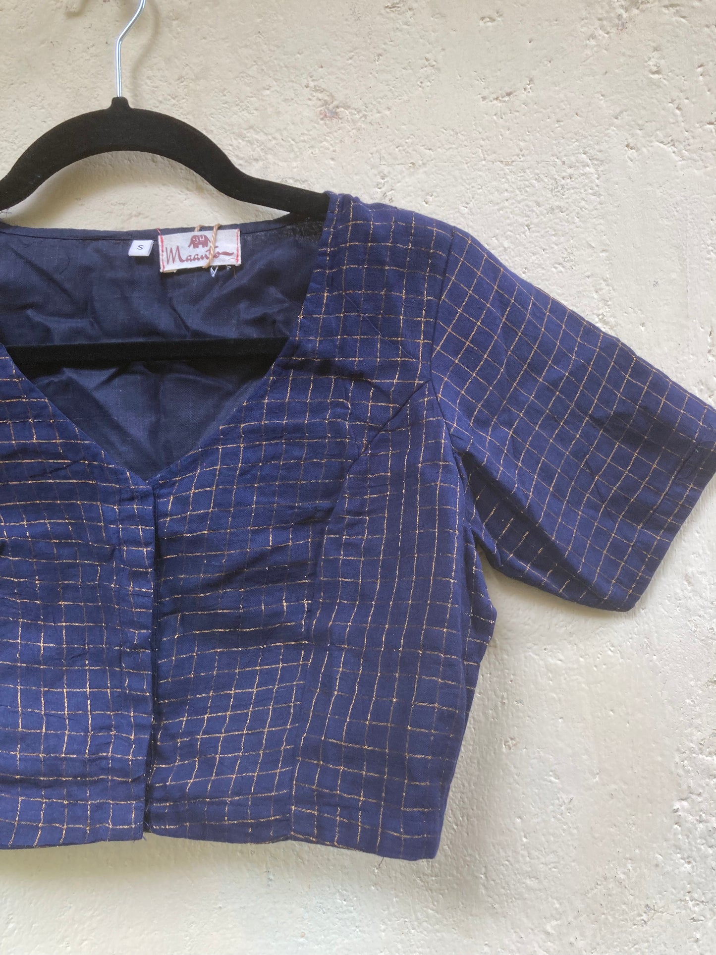 Navy Blue Sungudi Blouse