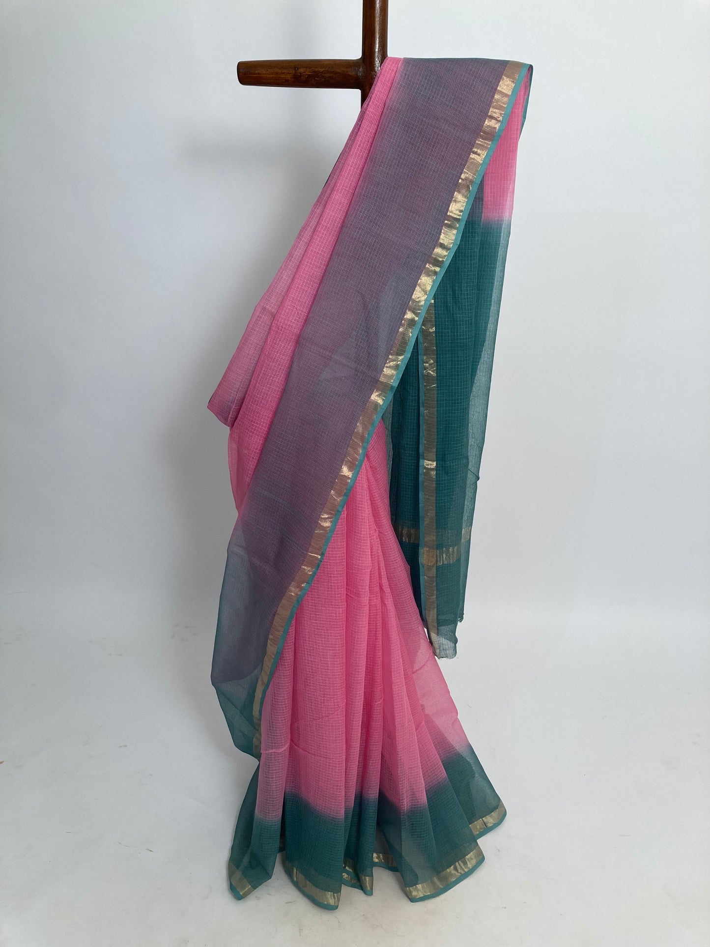 Orchid Ombre-Dyed Kota Doria Saree