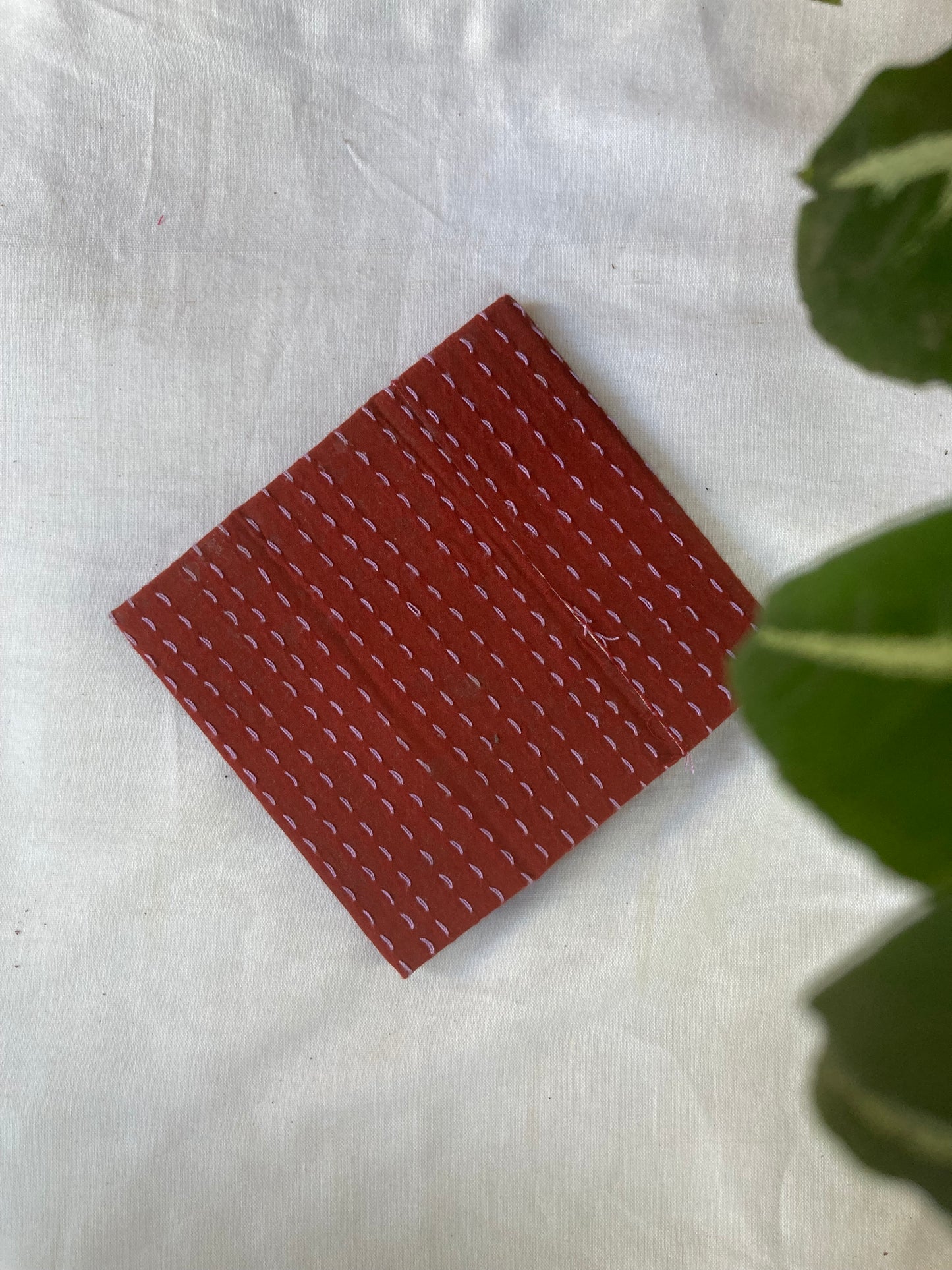 Candy Apple Red Fabric-Covered Pen Stand