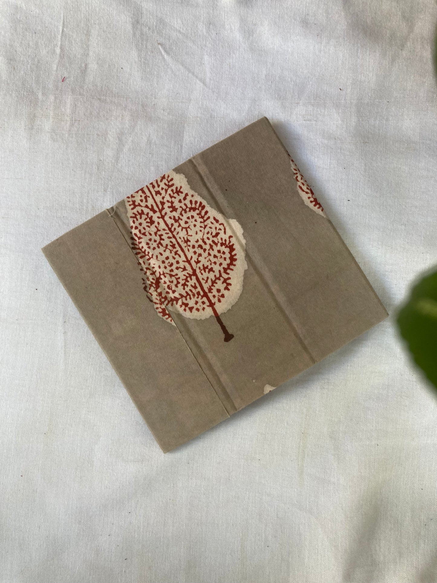 Tan Fabric-Covered Pen Stand