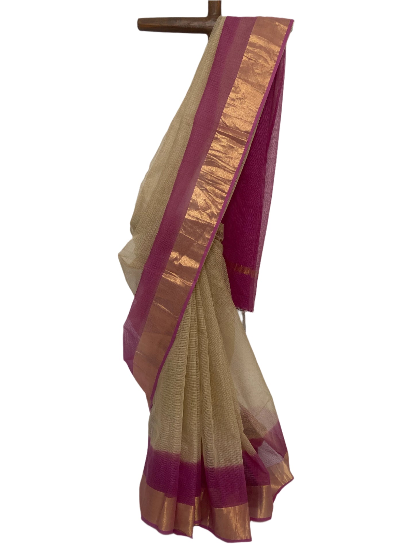 Buff  Ombre-Dyed Kota Doria Saree