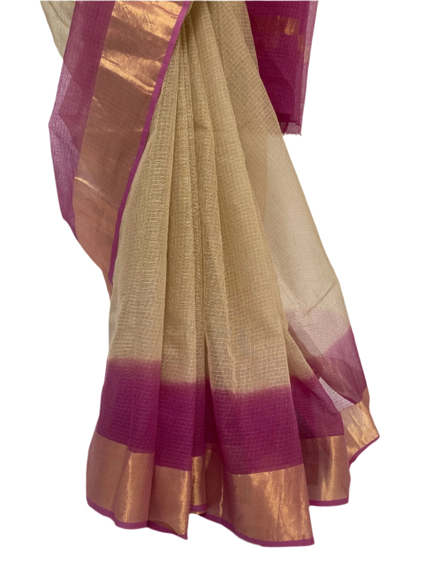 Buff  Ombre-Dyed Kota Doria Saree