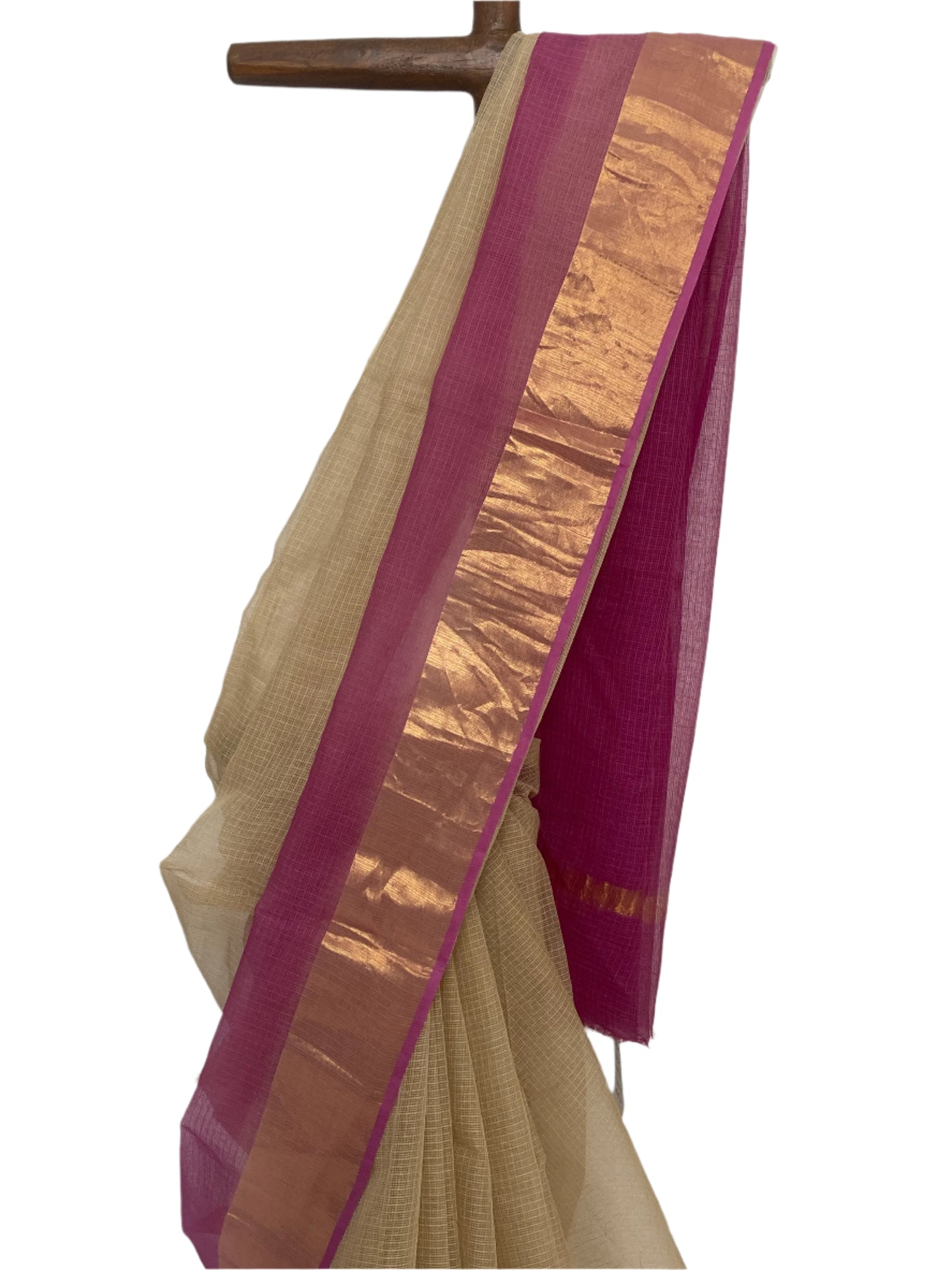 Buff  Ombre-Dyed Kota Doria Saree