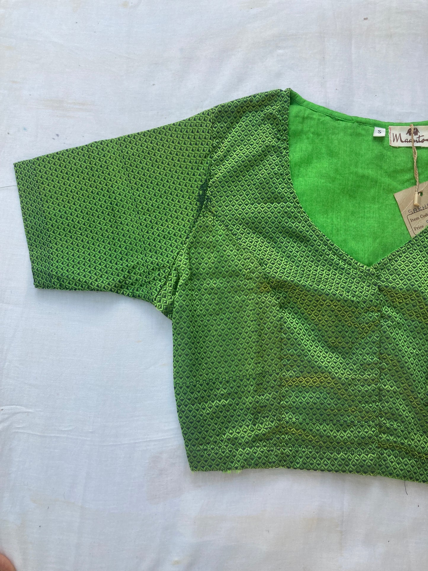Parrot Green Khan Blouse