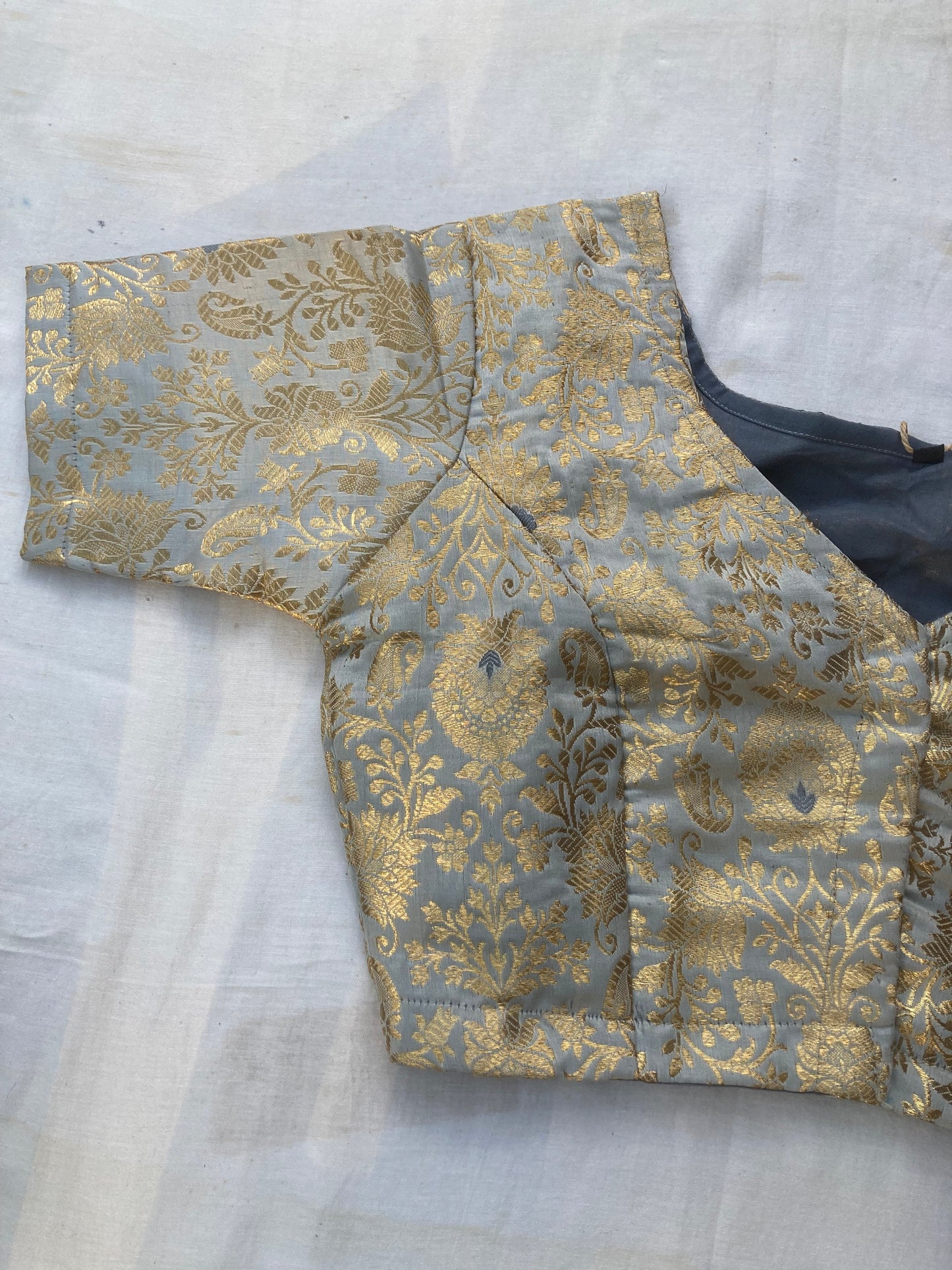 Grey Brocade Blouse