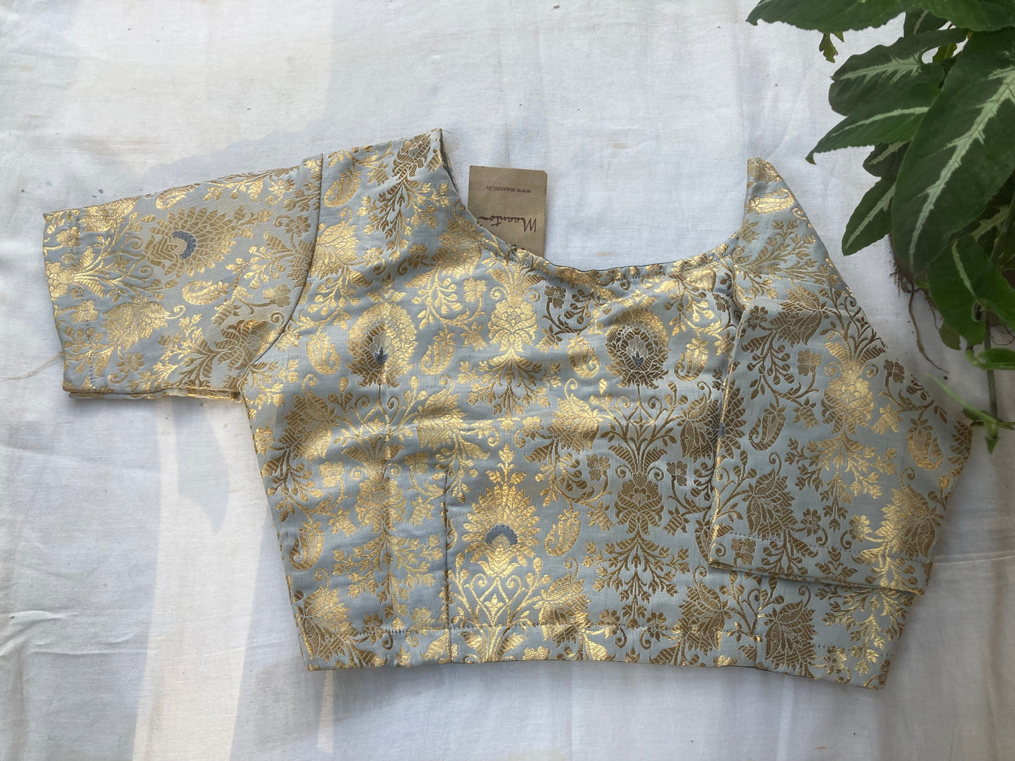 Grey Brocade Blouse