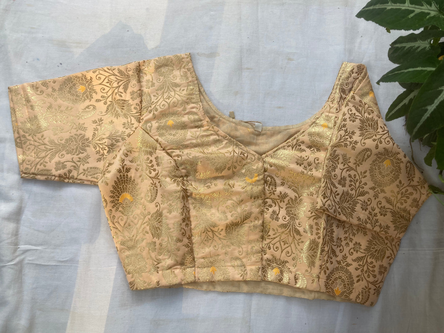 Peach Brocade Blouse