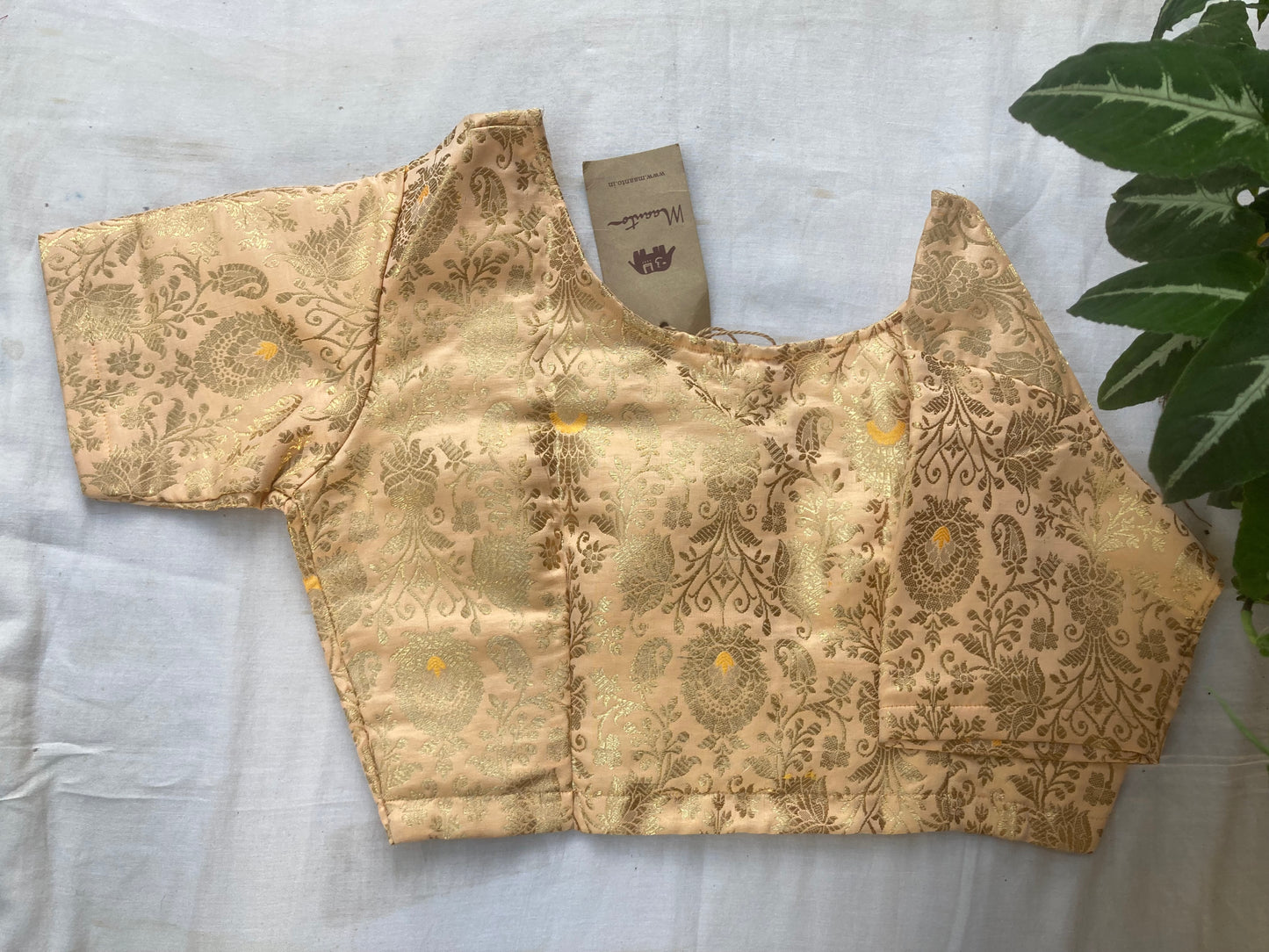 Peach Brocade Blouse