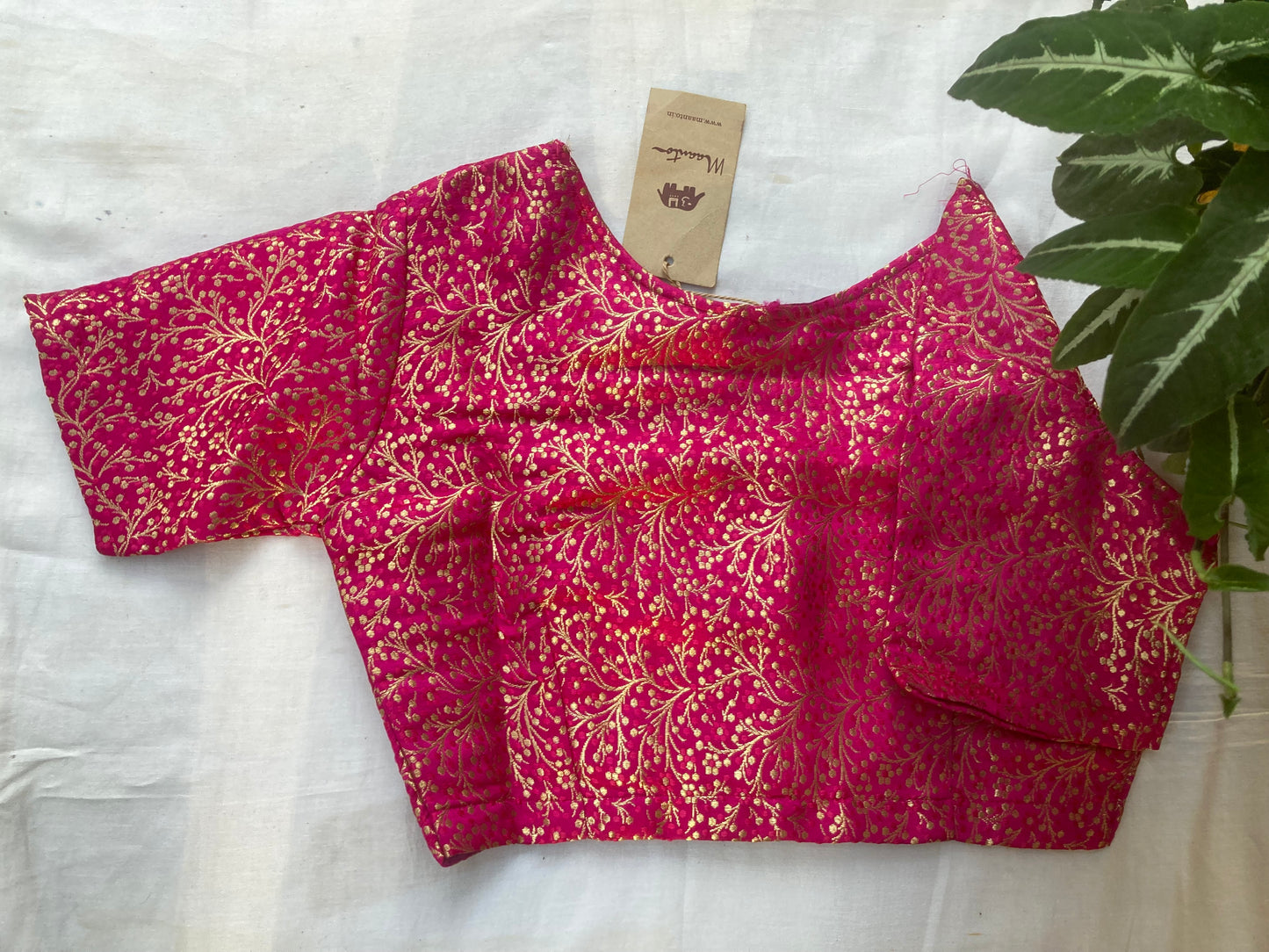 Dark Pink Brocade Blouse