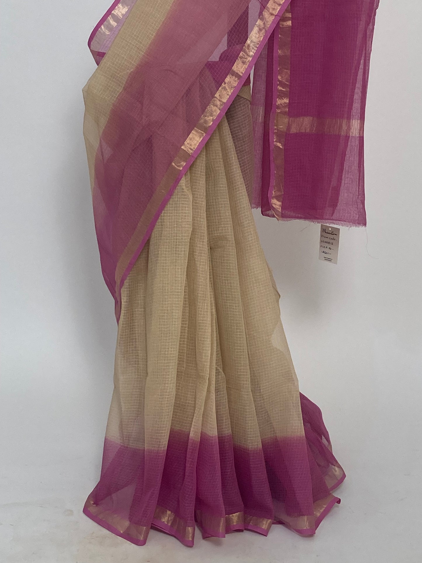 Camel Ombre-Dyed Kota Doria Saree