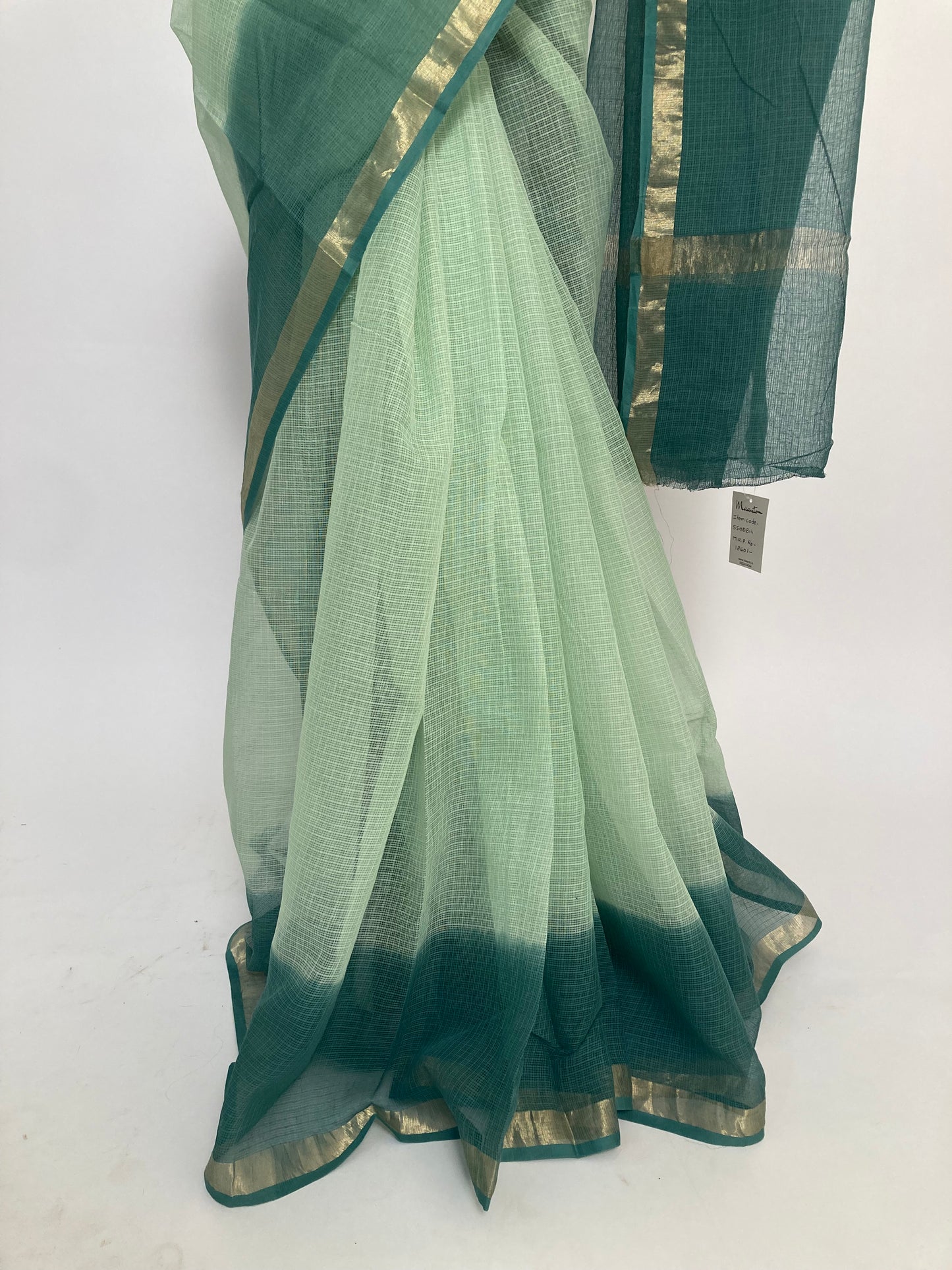 Mint Ombre-Dyed Kota Doria Saree