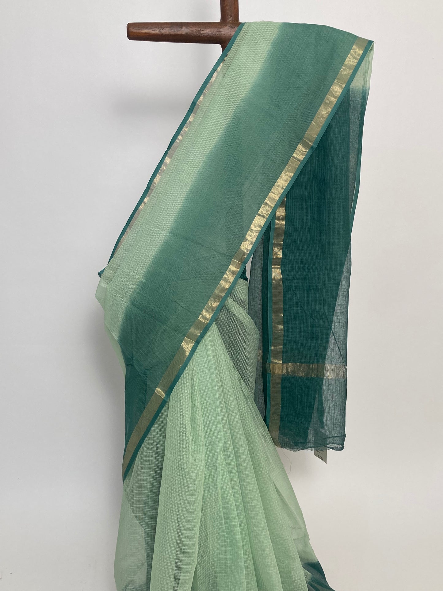 Mint Ombre-Dyed Kota Doria Saree
