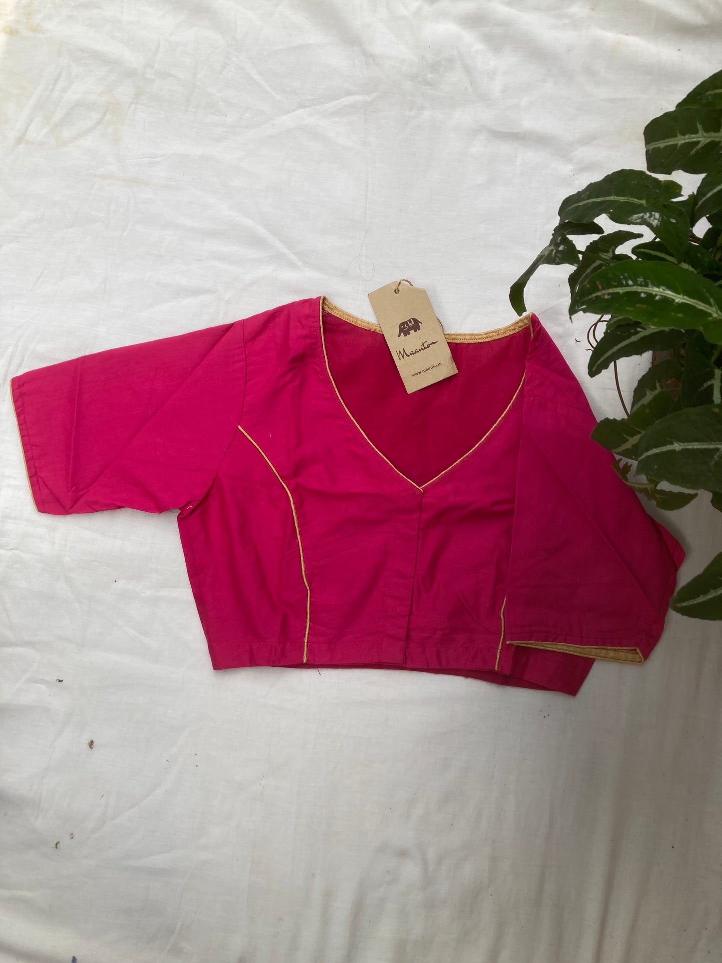 Dark Pink Cotton Silk Blouse