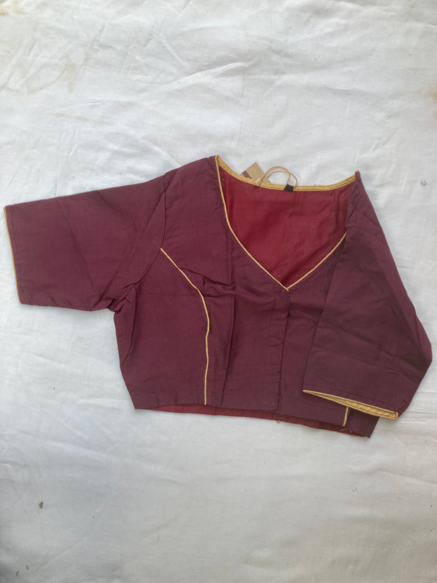 Wine Cotton Silk Blouse