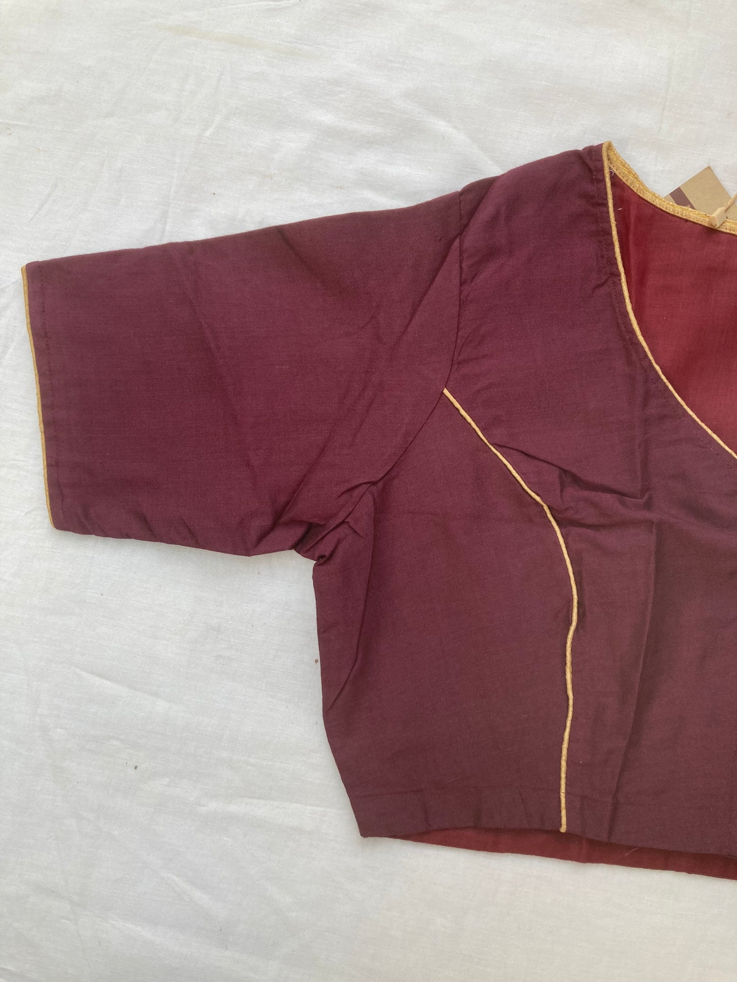Wine Cotton Silk Blouse