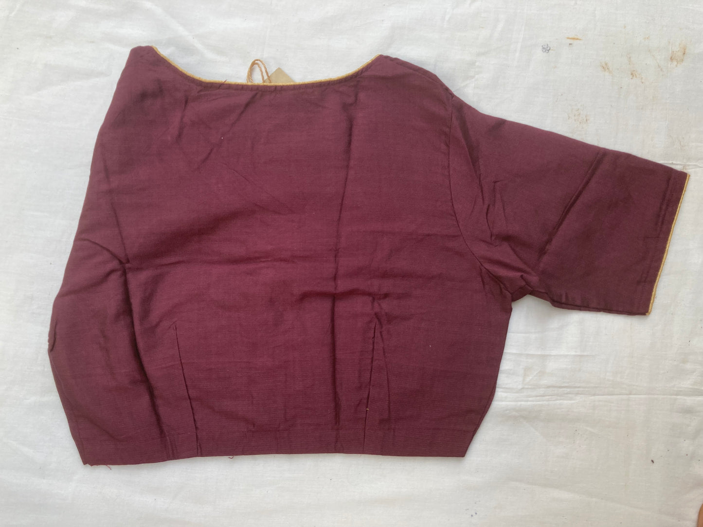 Wine Cotton Silk Blouse
