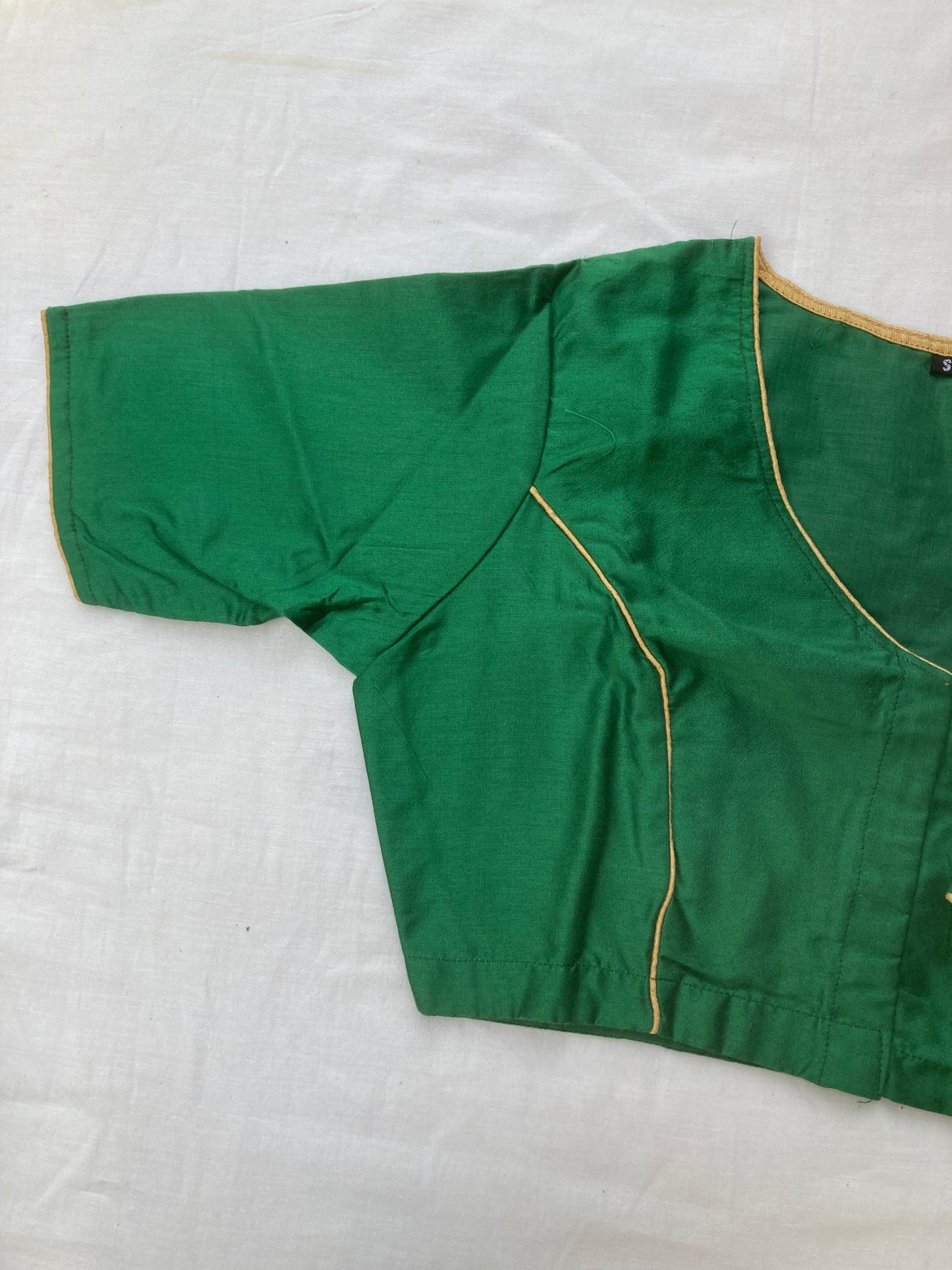 Green Cotton Silk Blouse