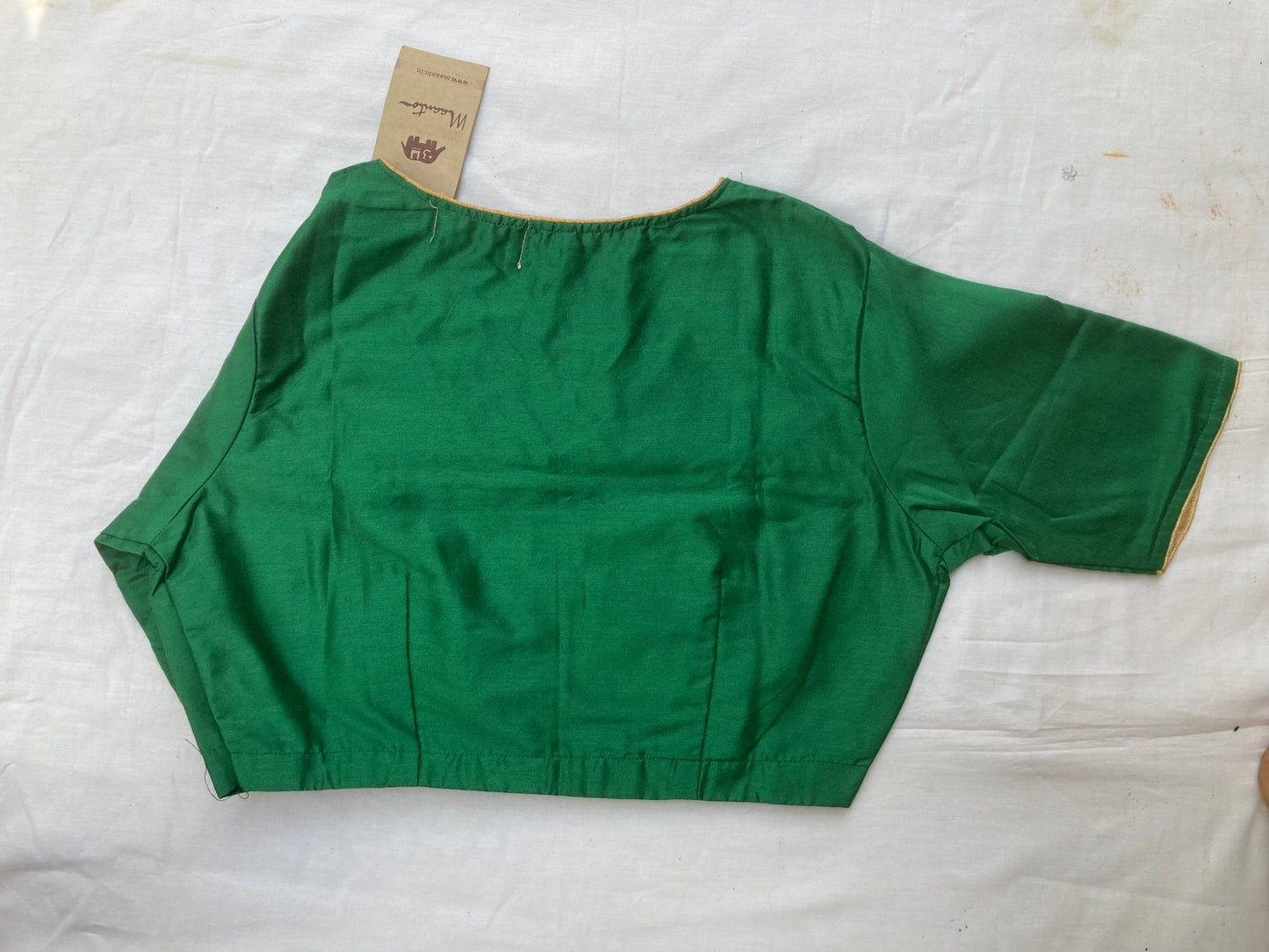 Green Cotton Silk Blouse