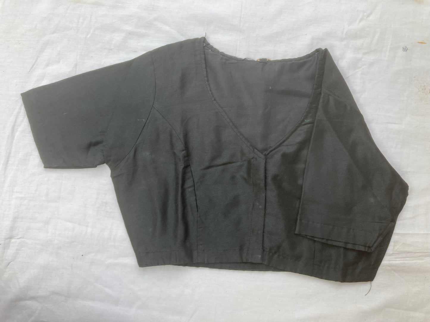 Charcoal Black Cotton Silk Blouse