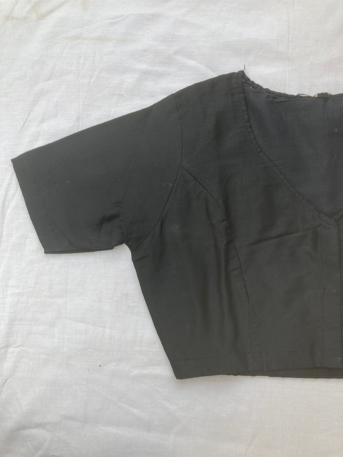 Charcoal Black Cotton Silk Blouse
