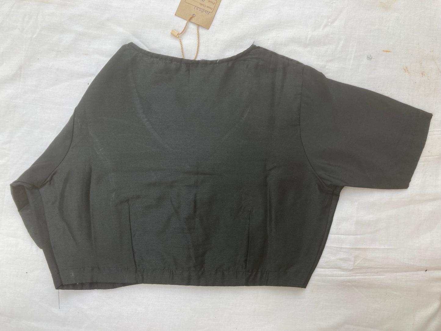 Charcoal Black Cotton Silk Blouse