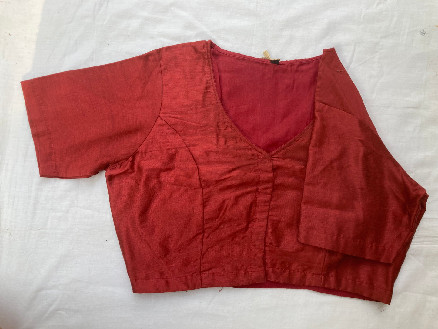 Maroon Cotton Silk Blouse