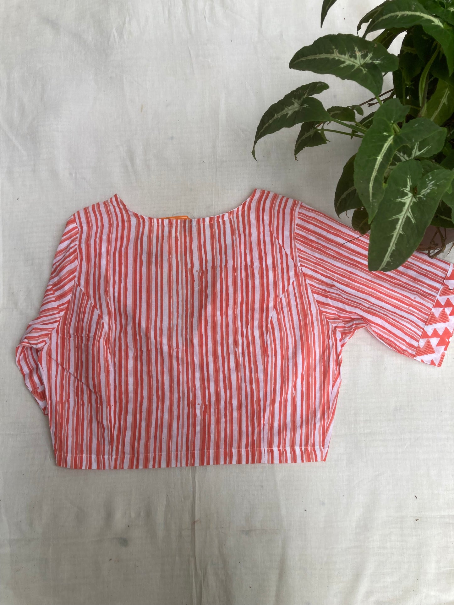 Pink Peach Handblock Printed Cotton Blouse