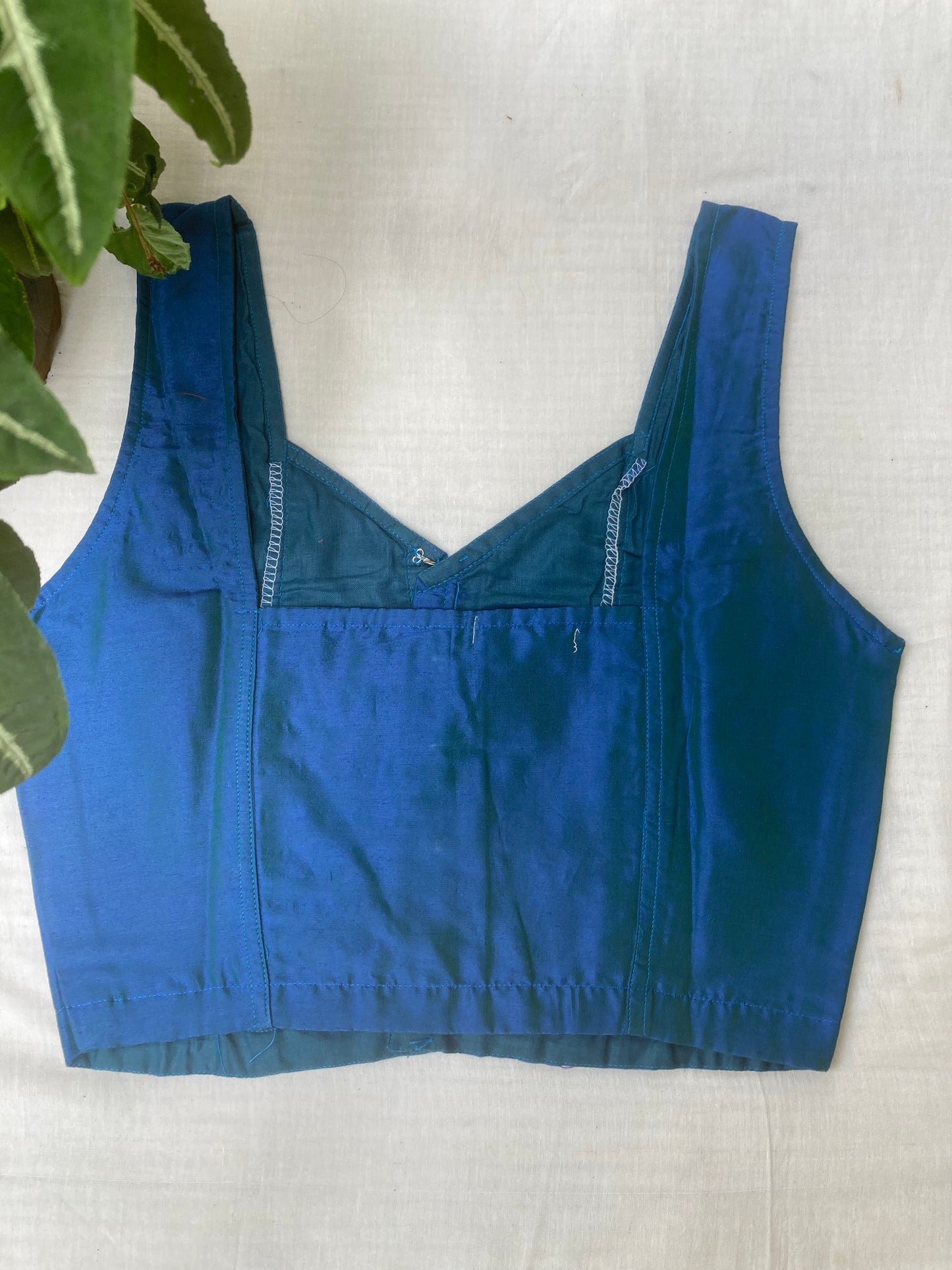 Midnight Blue Cotton silk blouse