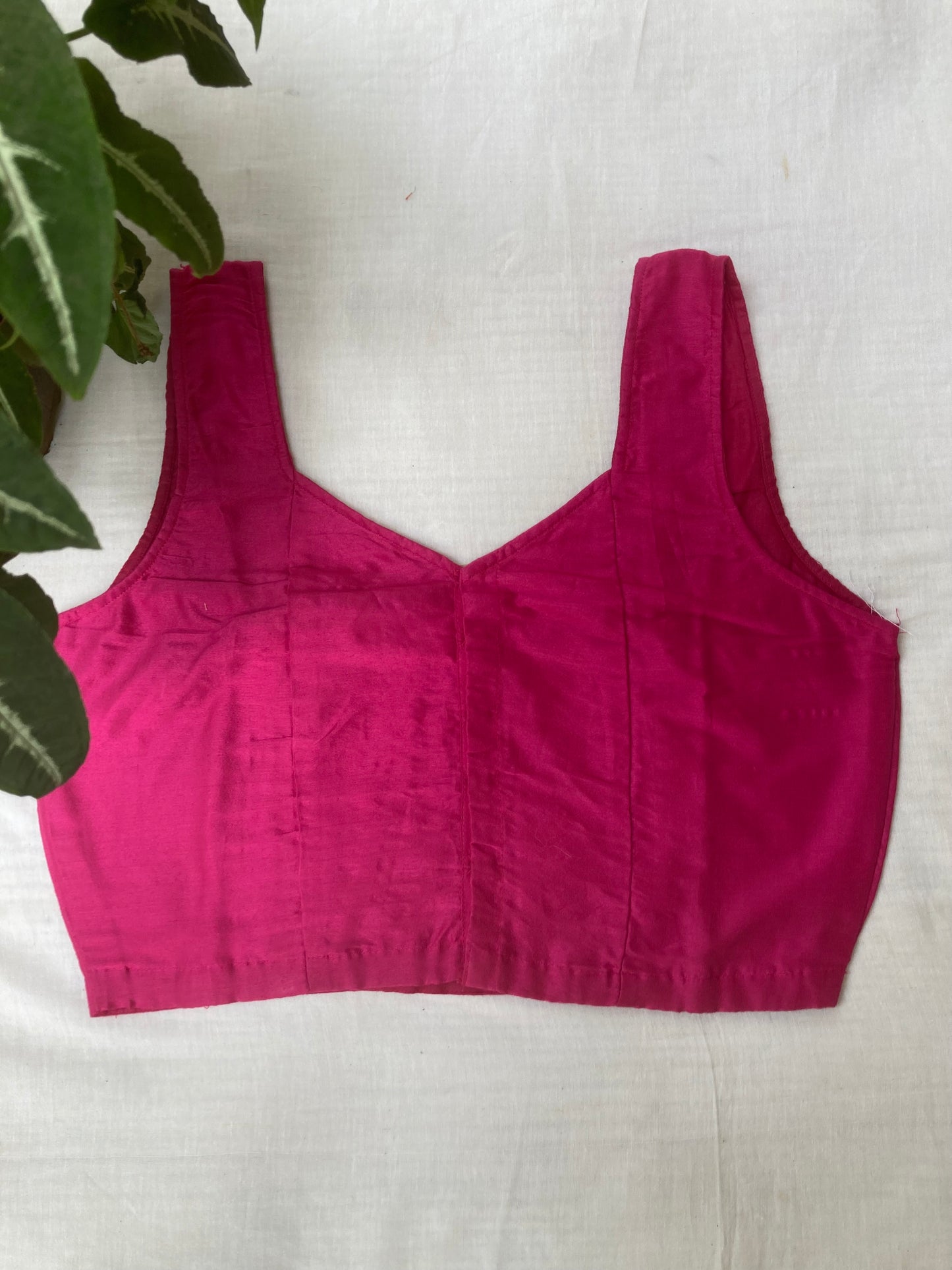 Dark Pink Cotton Silk Blouse