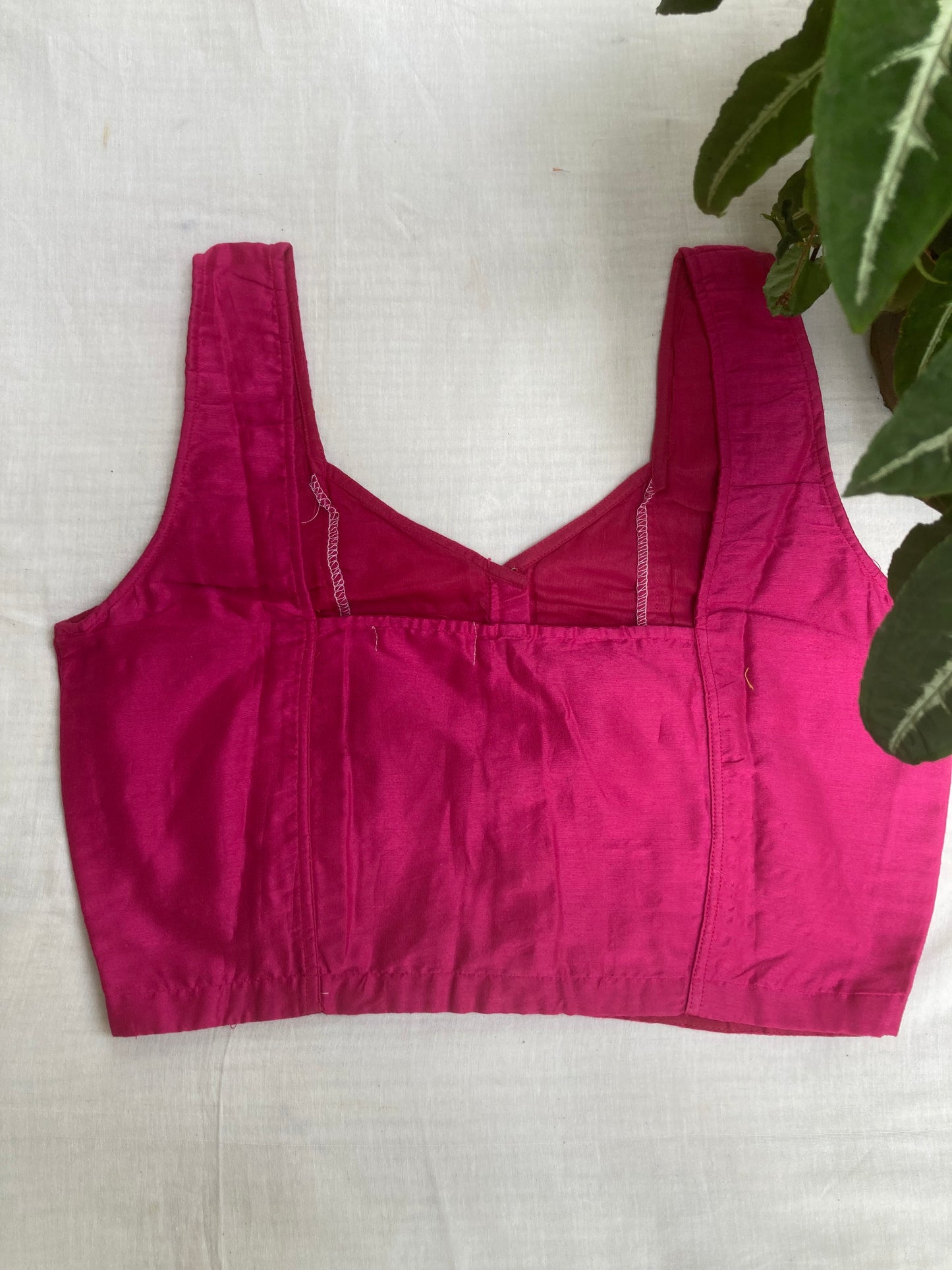 Dark Pink Cotton Silk Blouse