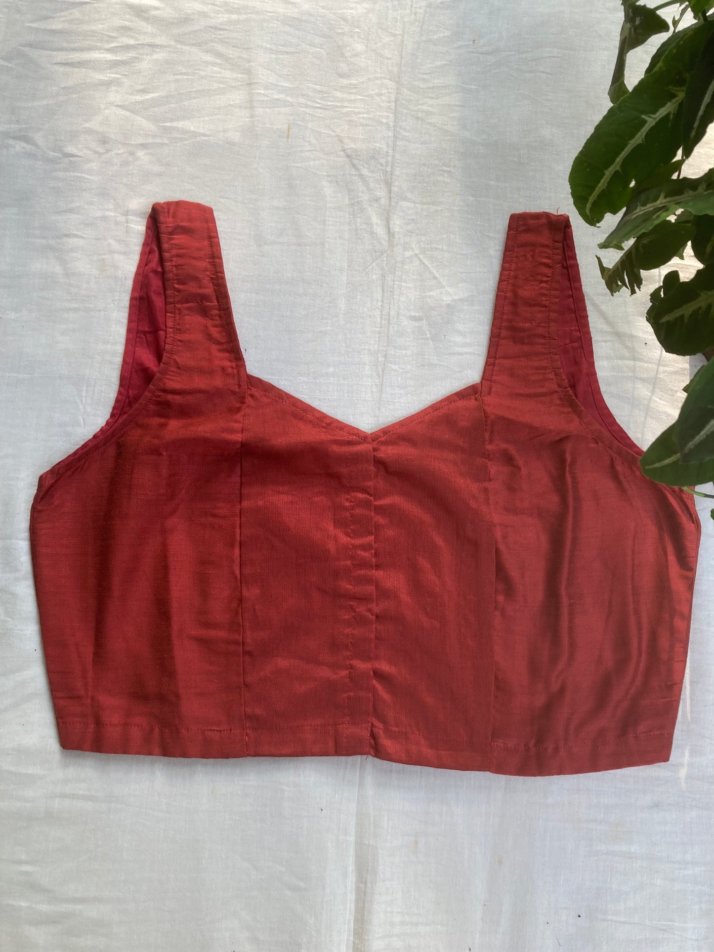 Maroon Cotton Silk Blouse