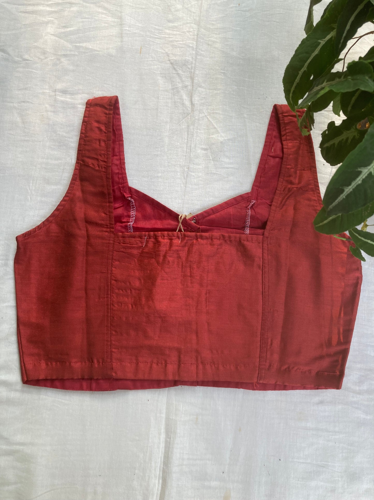 Maroon Cotton Silk Blouse