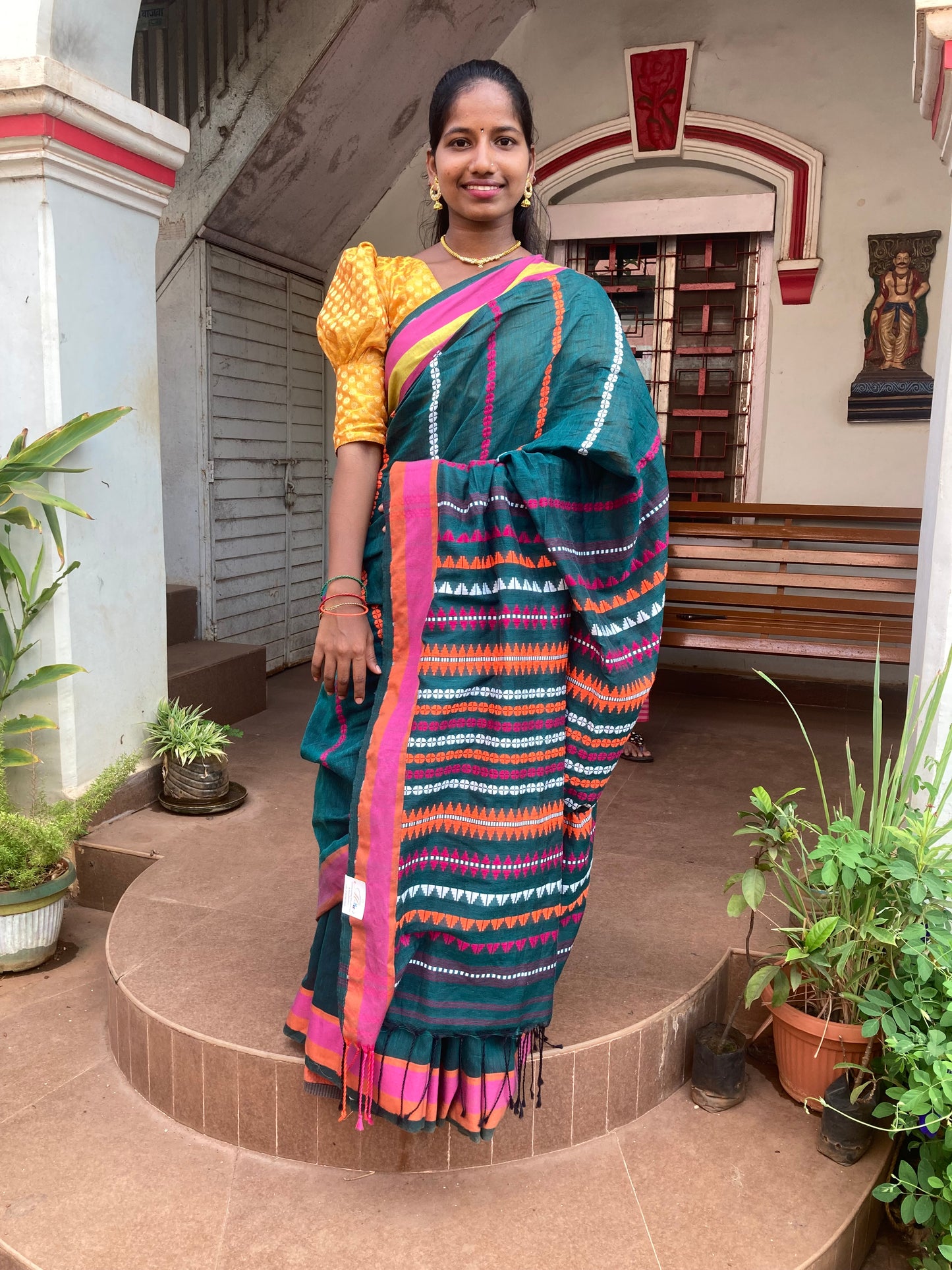 Dark Green Begumpuri Saree