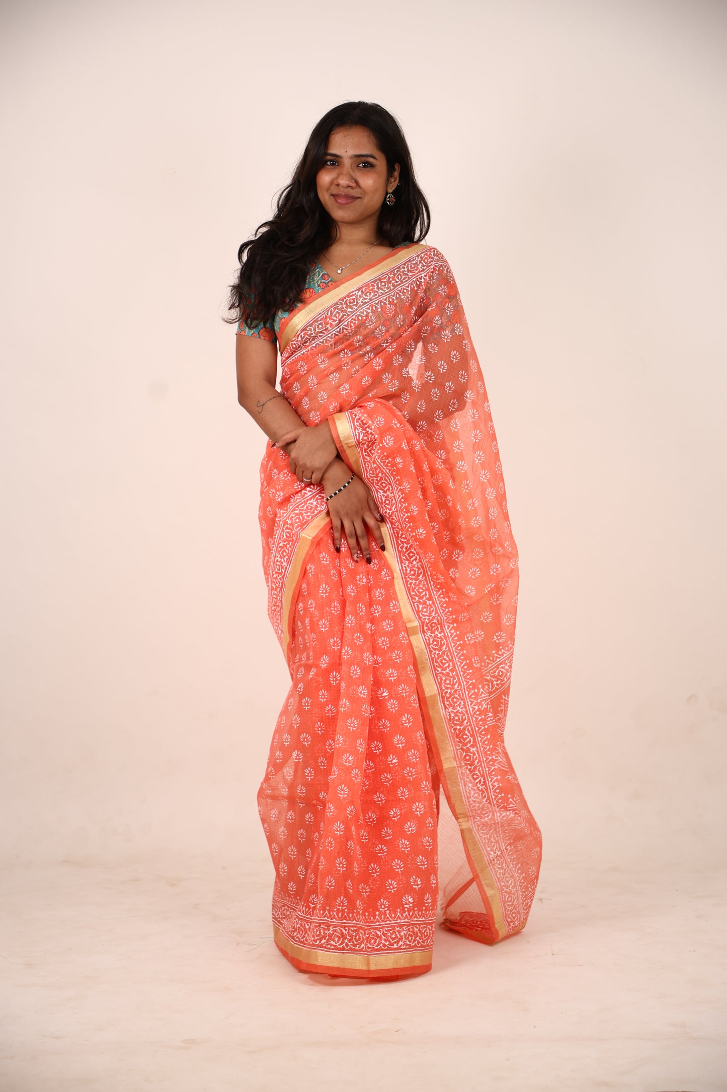 Blush Kota Doria Saree