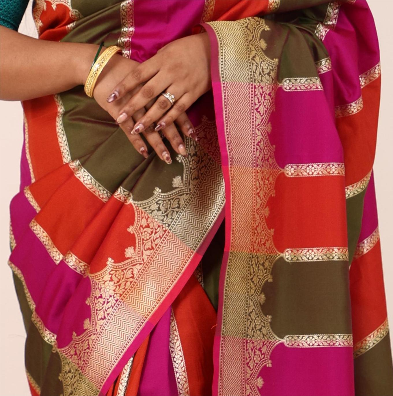 Dark Pink Banarasi Saree
