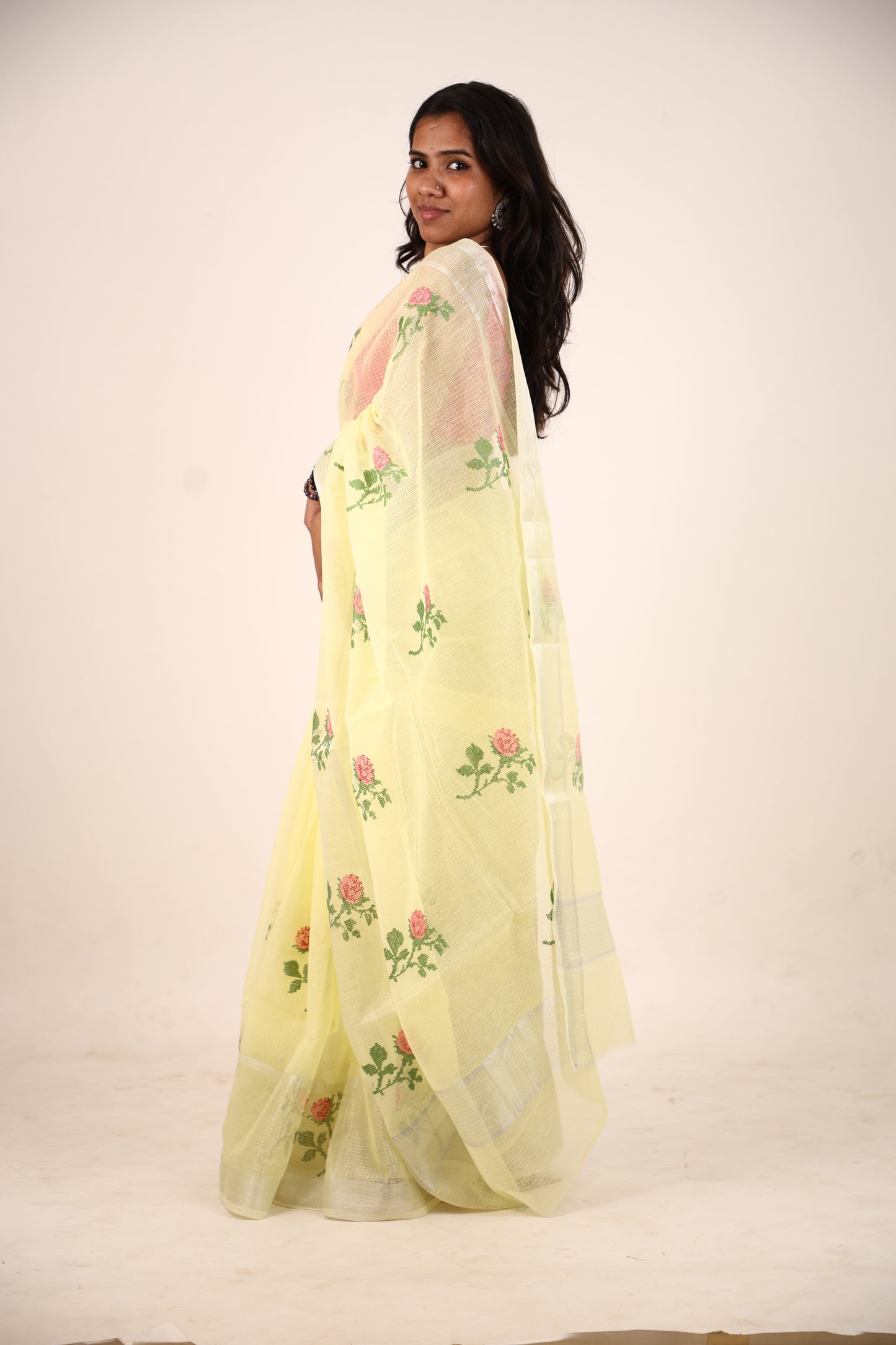Neon Kota Doria Saree