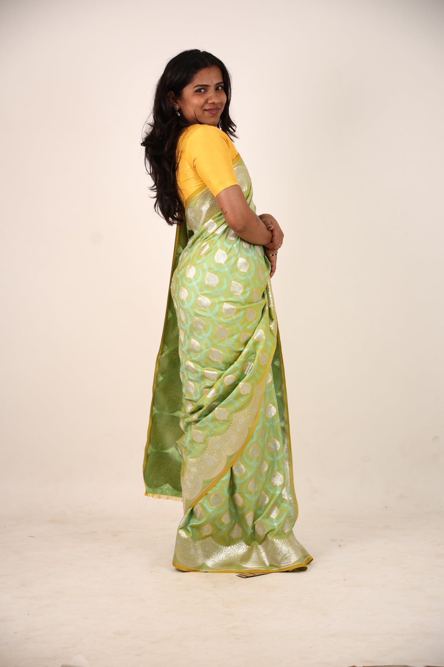 Light Green Banarasi Sari