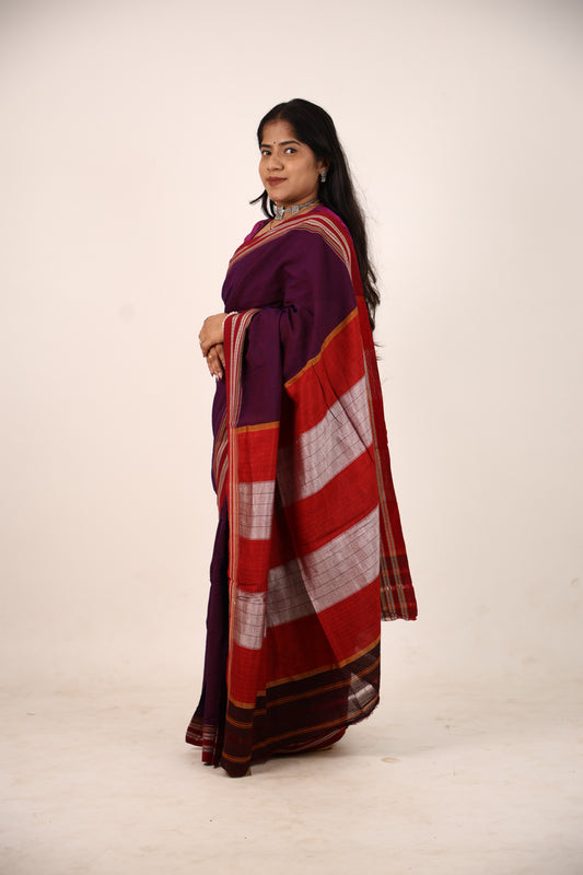 Grape Purple Ilkal Saree