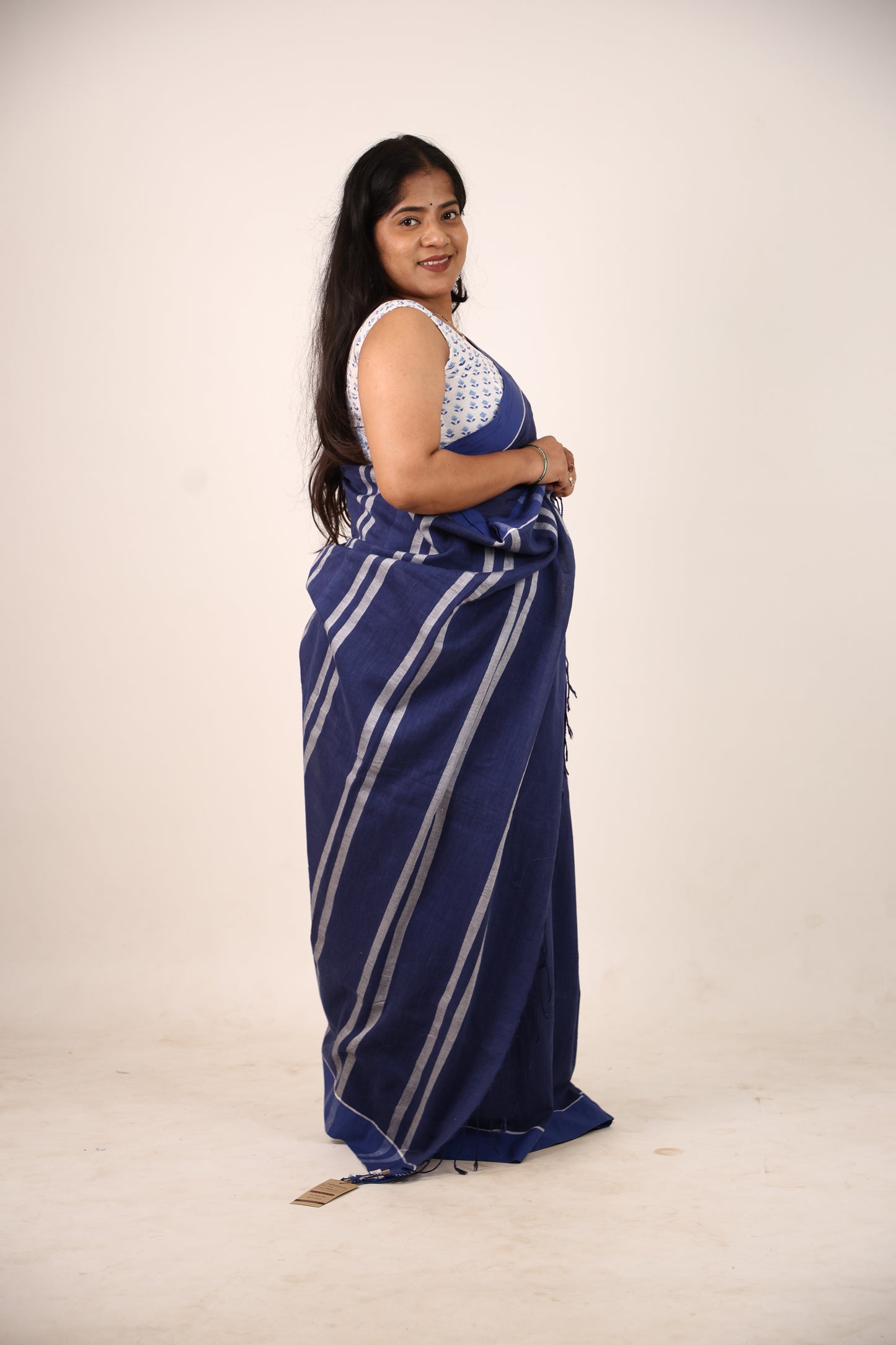 Royal Blue Cotton Saree
