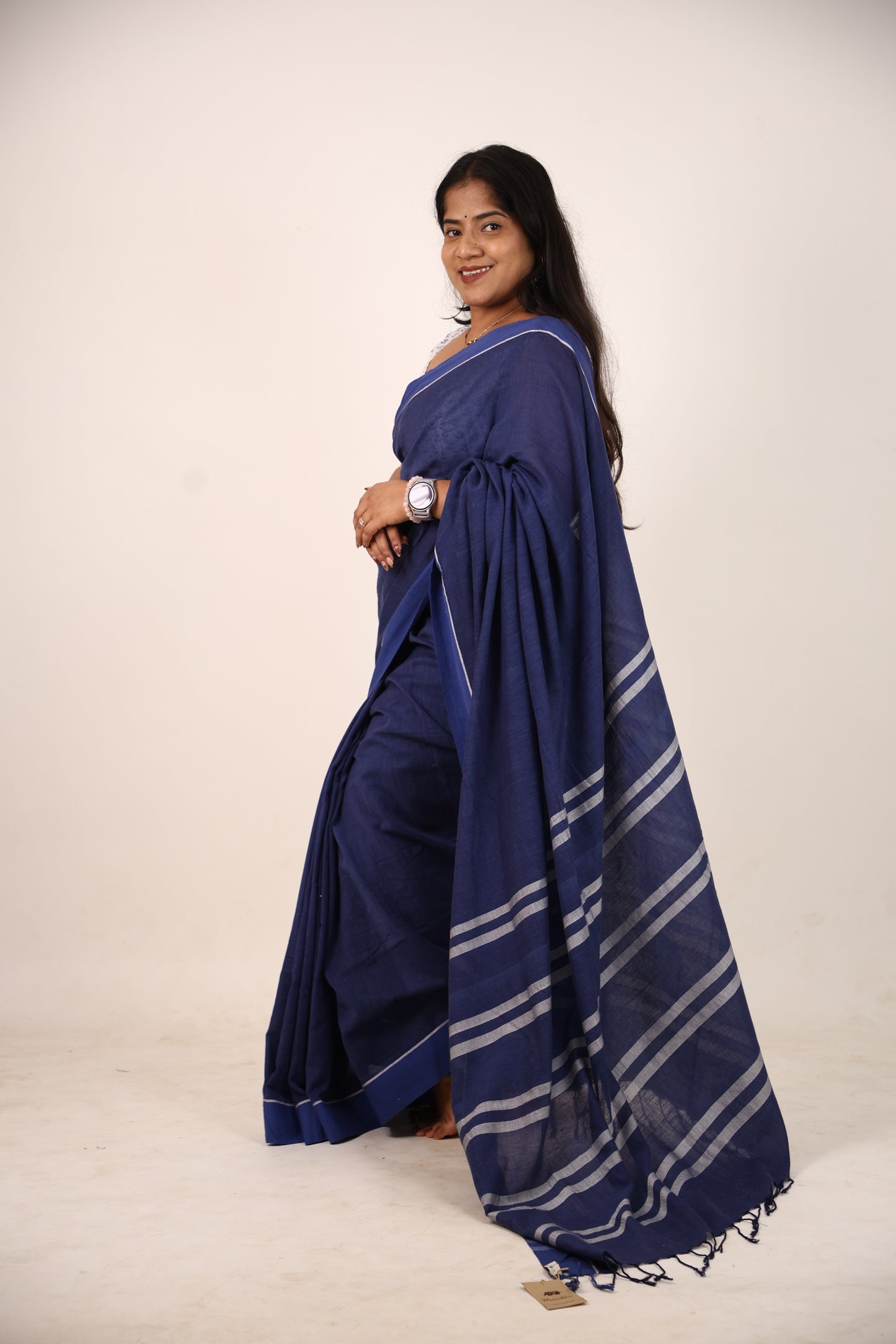Royal Blue Cotton Saree