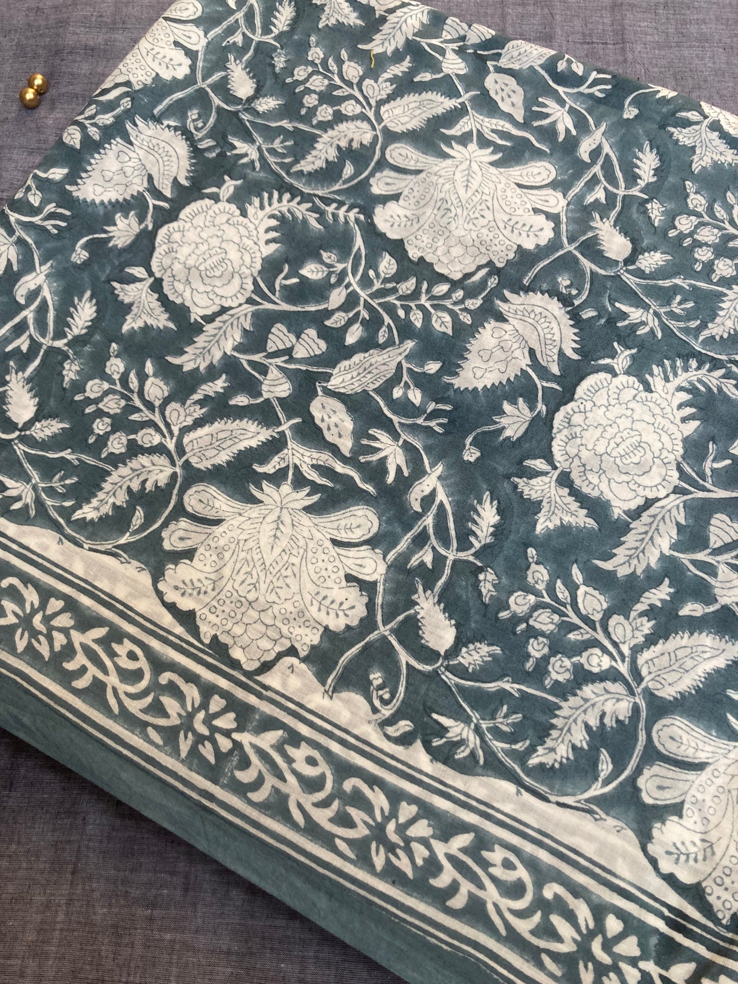 Coin Bolck Printed Cotton Saree