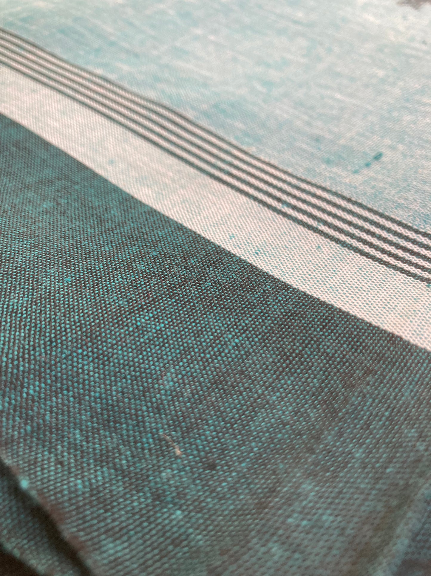 Cyan Khadi Cotton Saree