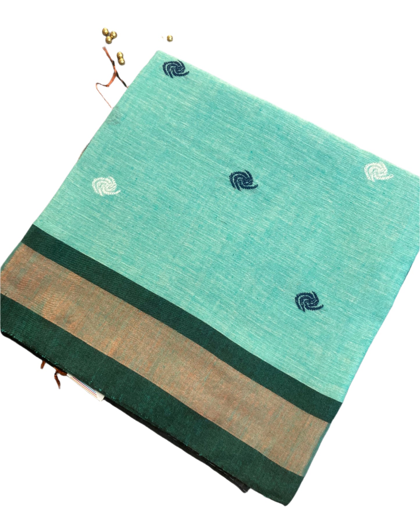 Cyan Blue  Khadi Cotton Saree