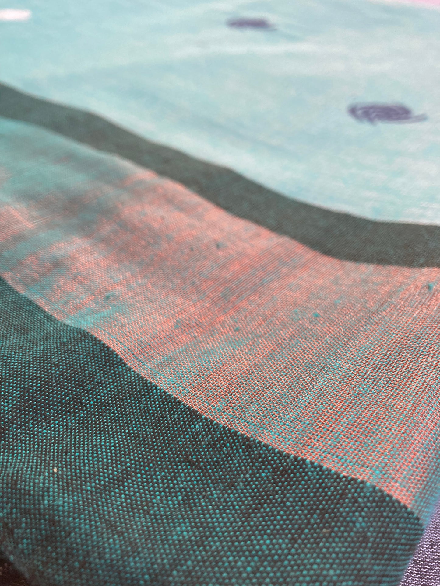 Cyan Blue  Khadi Cotton Saree